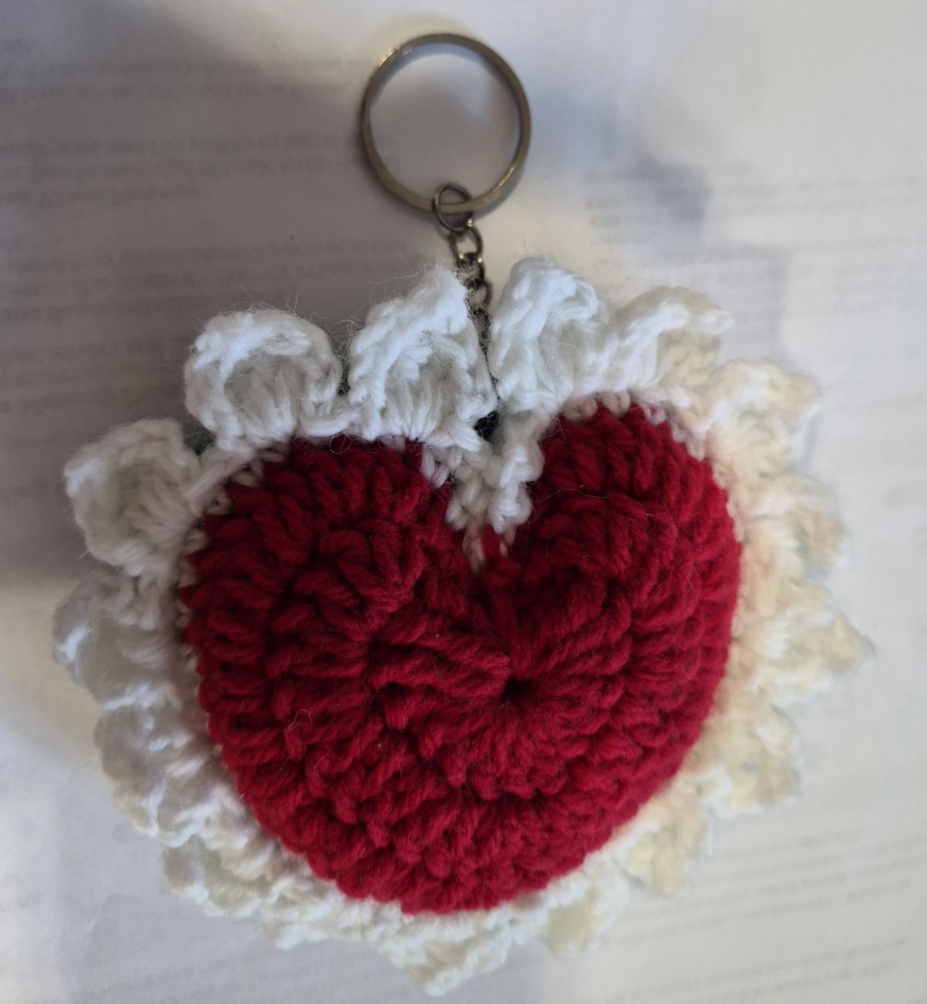 Crocheted Heart Keychain - photo 3