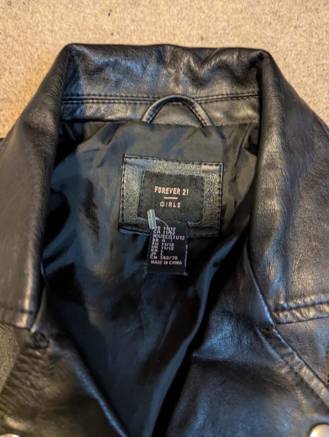Youth Girls' Black Faux Leather Moto Jacket - Forever 21 - photo 4