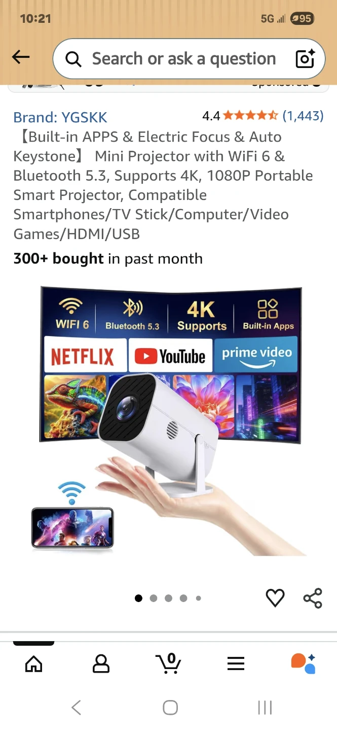 YGSKK Mini Projector with WiFi 6 & Bluetooth 5.3 - photo 4