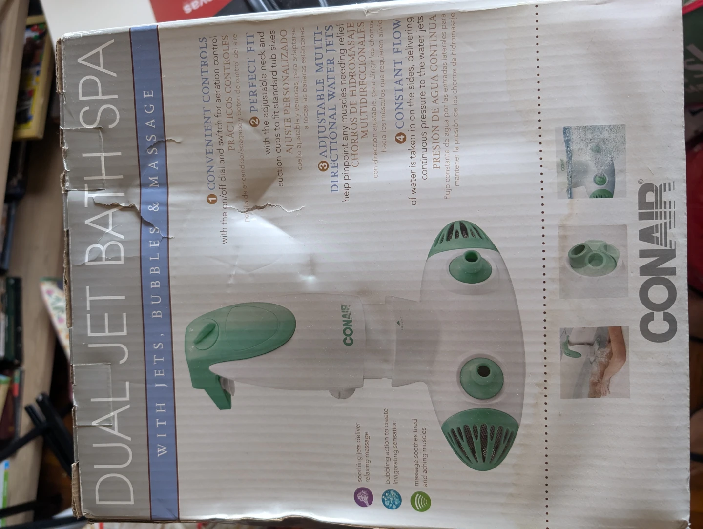 Conair Dual Jet Bath Spa with Jets, Bubbles & Massage - photo 2