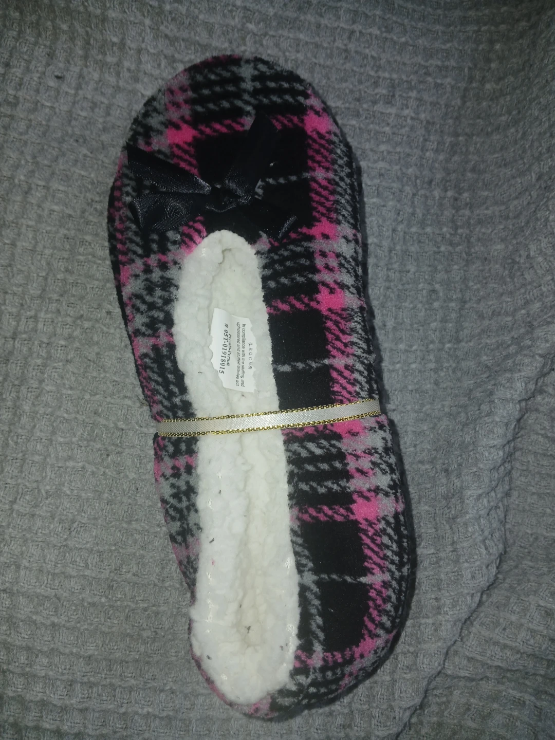 Plaid Slippers M/L Size 6 women