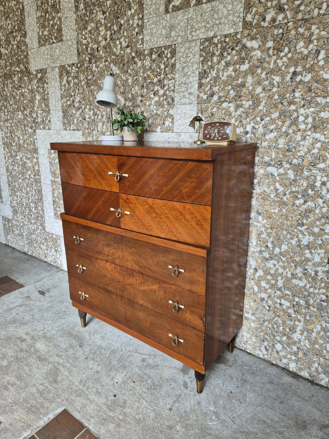 Gorgeous Mid-Century Modern Walnut 5 Drawer Dresser - photo 3