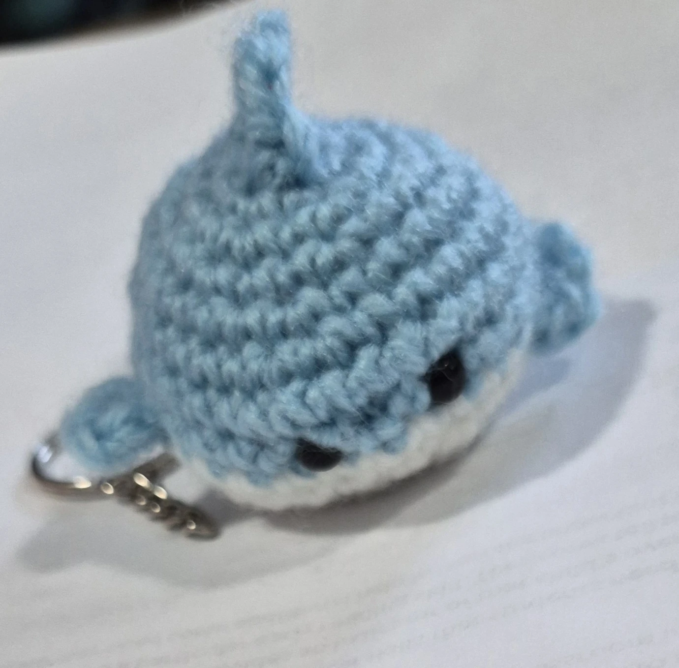 Crocheted Blue Shark Keychain - photo 3