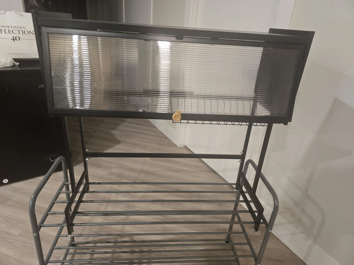Black Kitchen Dish Rack with Cabinet - photo 4