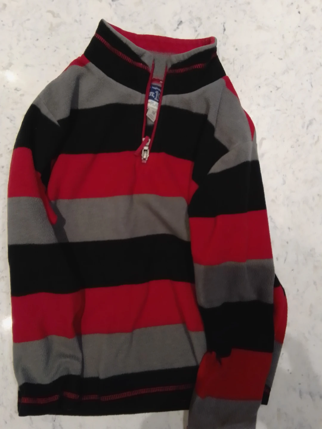 The Children's Place Fleece Striped Quarter Zip Pullover