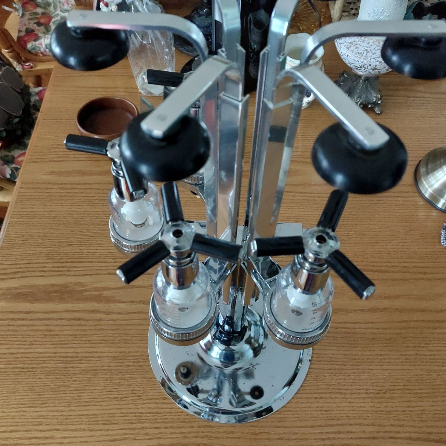 Chrome Liquor Dispenser for 4 Bottles