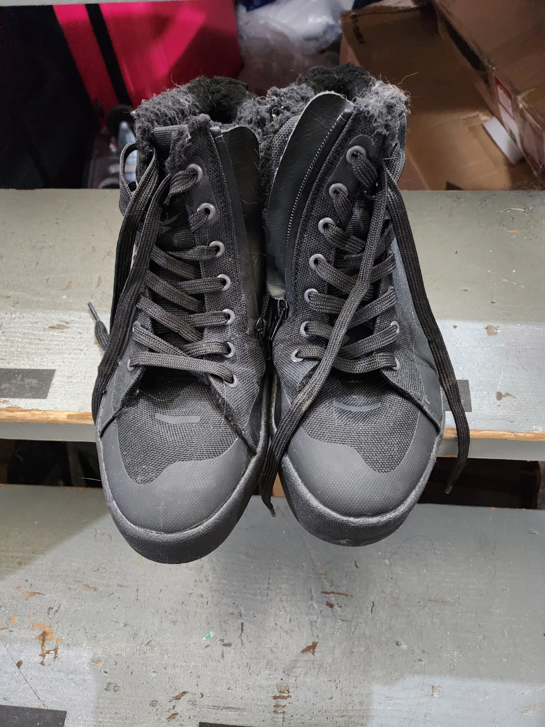 Black Fur Lined Winter Boots 42