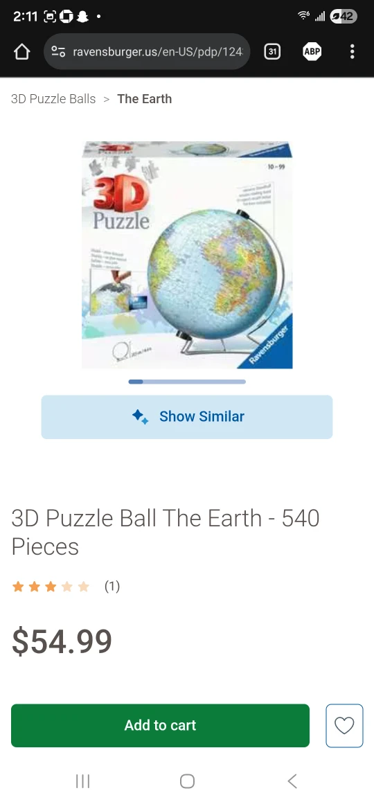 Ravensburger World Globe 3D Puzzle 540 pieces - photo 2