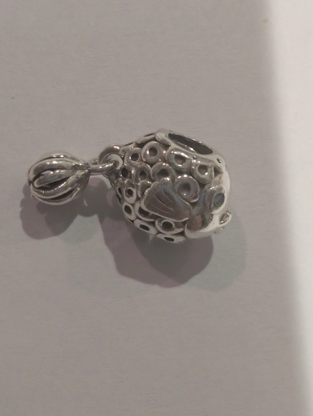 Sterling Silver Pandora Pufferfish Charm Bead