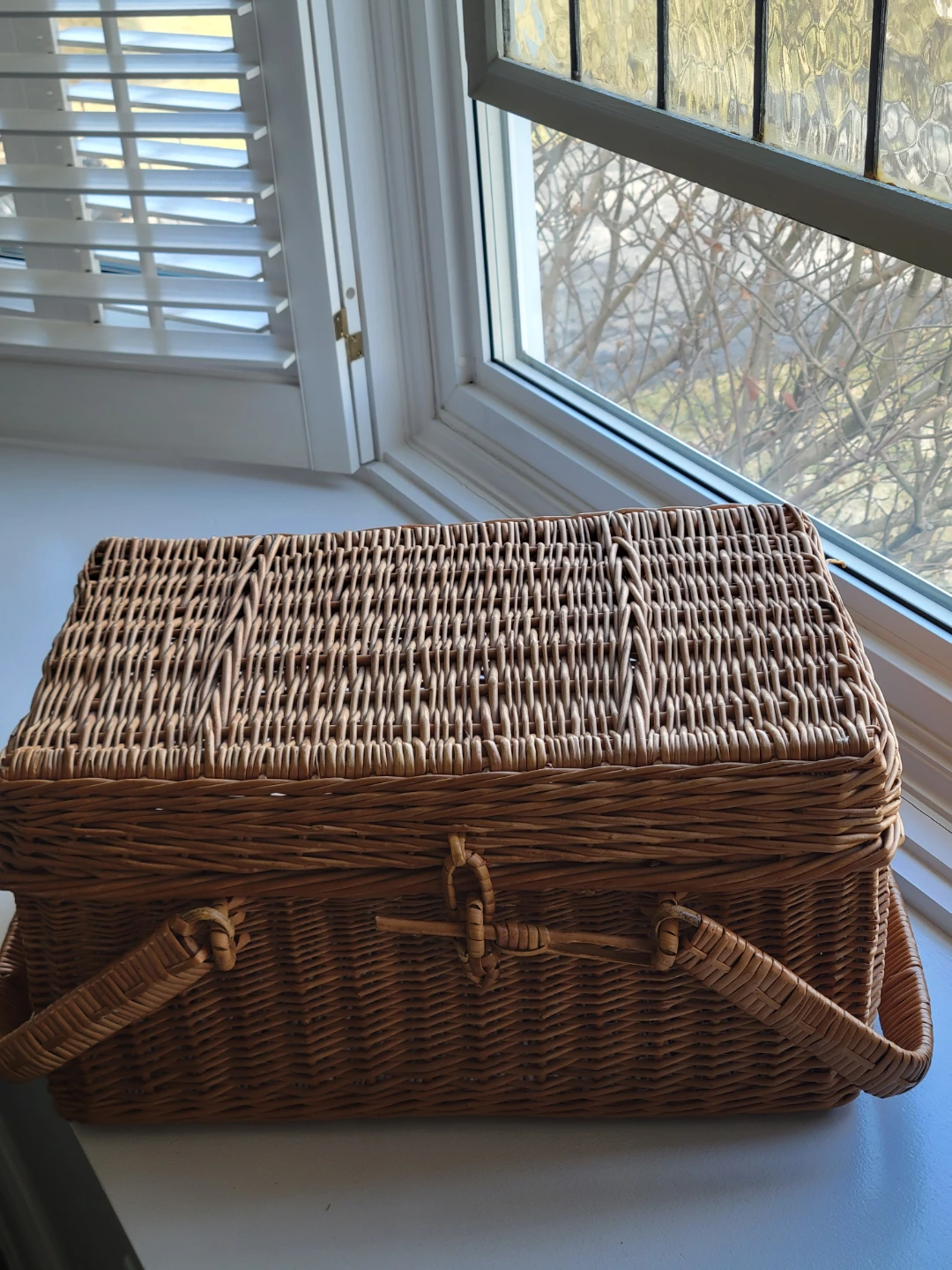 Wicker Picnic Basket with Handles