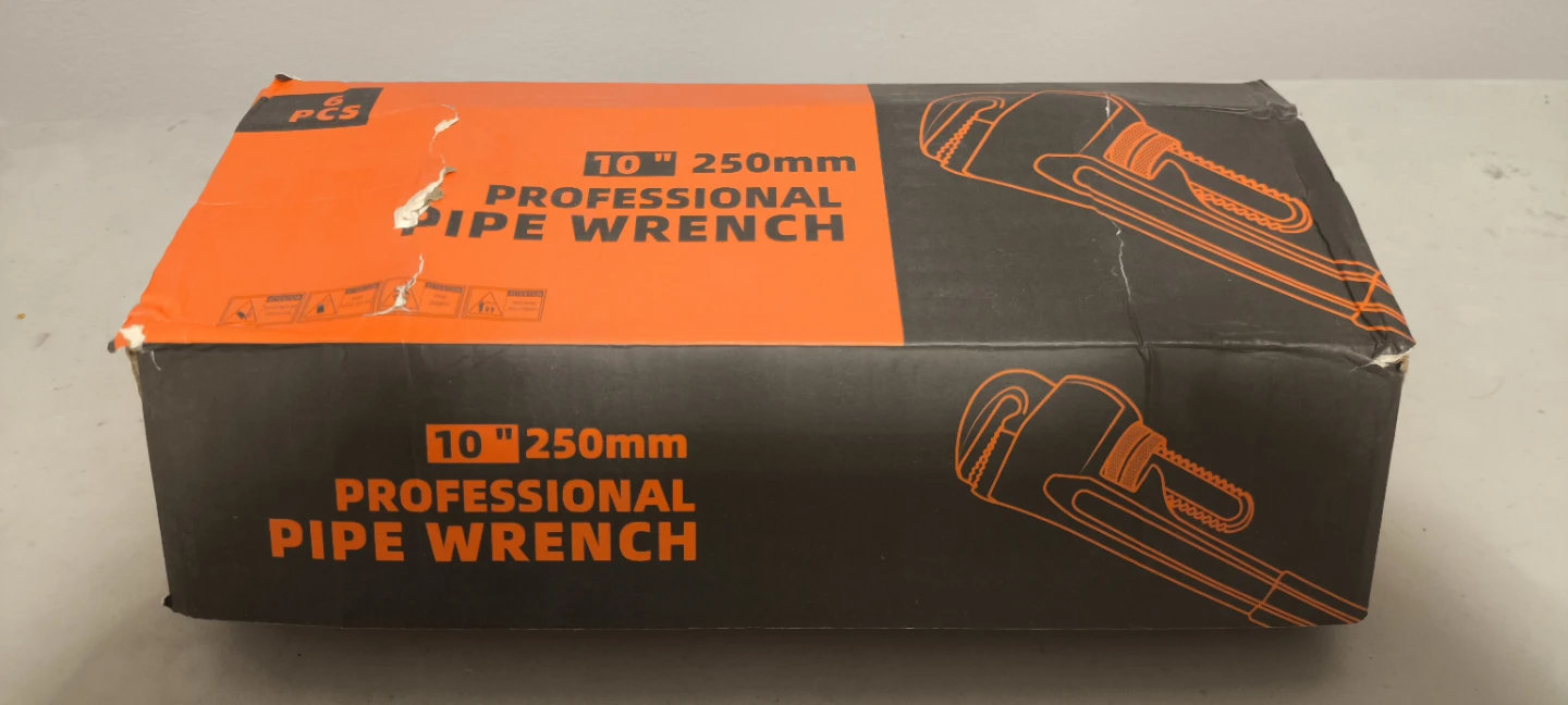 6x 10" Professional Pipe Wrenches - Orange Heavy Duty