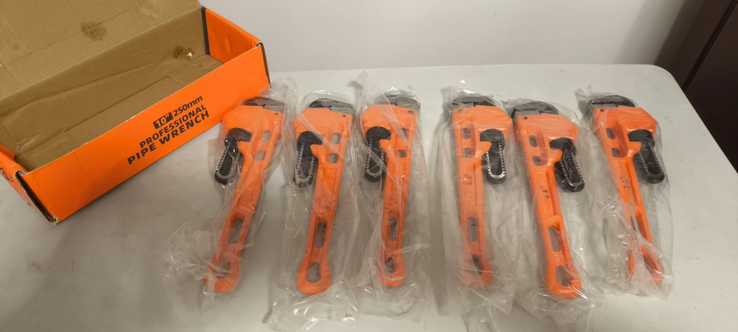 6x 10" Professional Pipe Wrenches - Orange Heavy Duty - photo 3