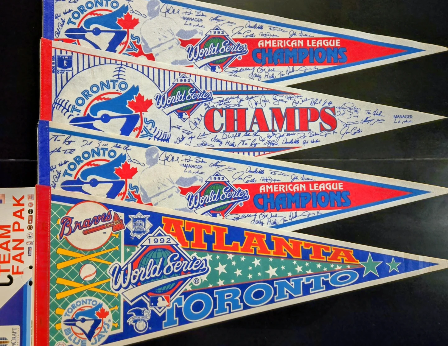 1992 Toronto Blue Jays World Series Champions Pennants