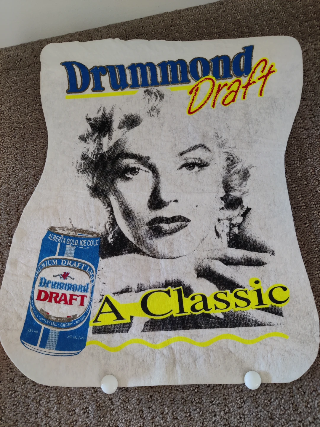 Rare Vintage Drummond Draft Advertisement with Marilyn Monroe