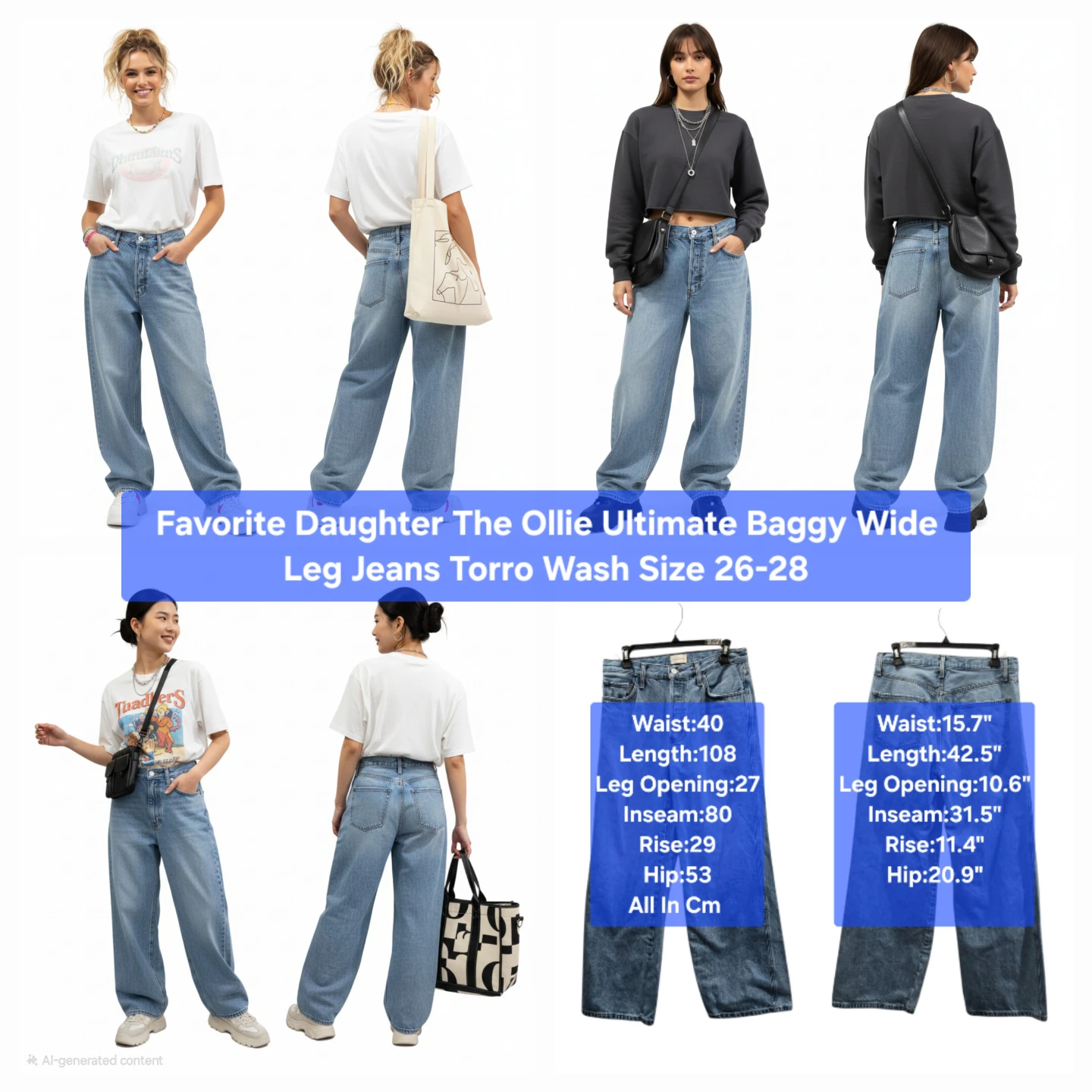 Favorite Daughter Ultimate Baggy Wide Leg Jeans Size 26-28