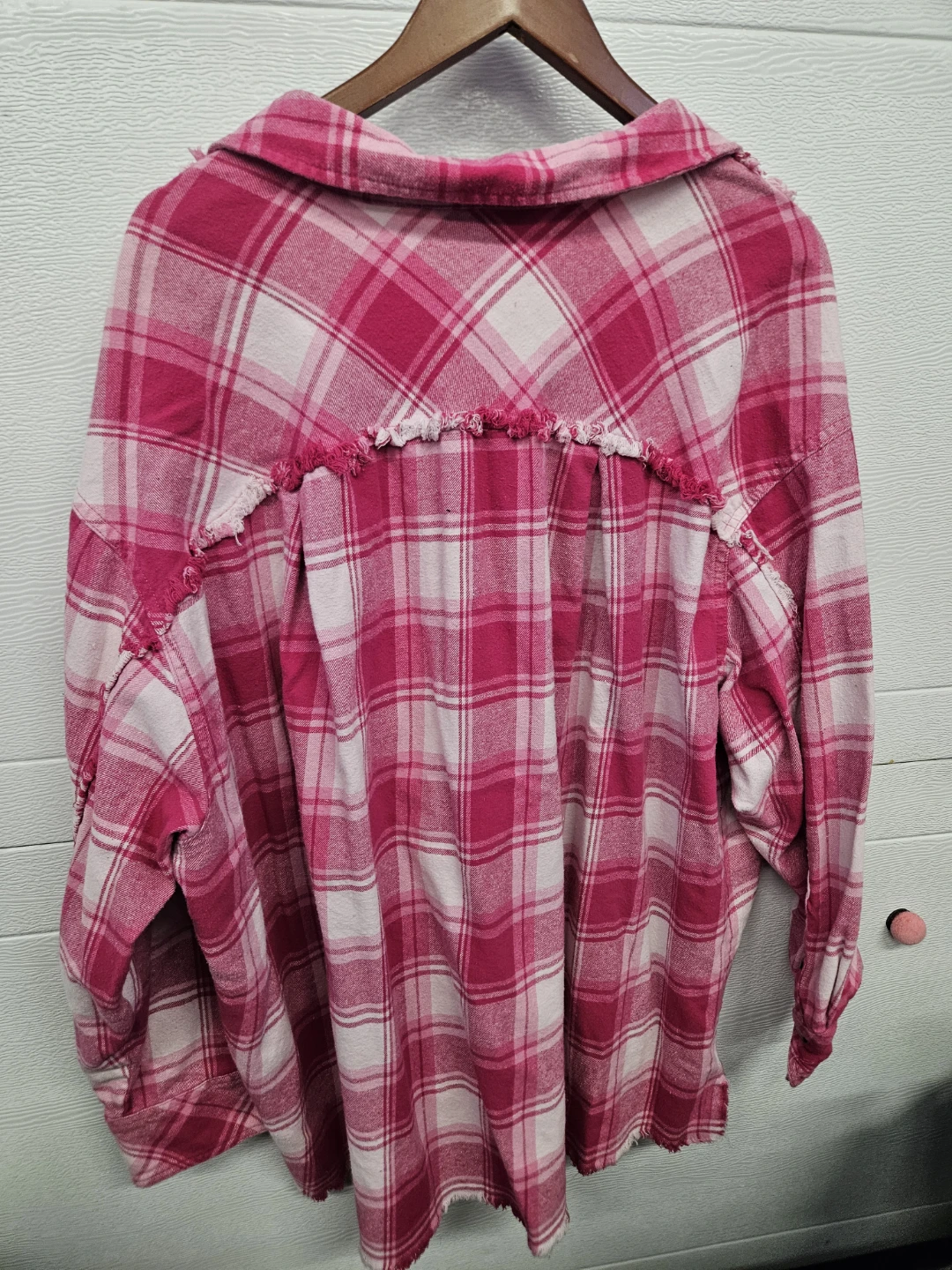No Boundaries Pink Plaid Flannel Shirt 2X - photo 4