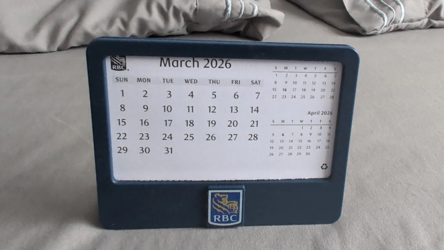 RBC Desktop Calendar - March 2026
