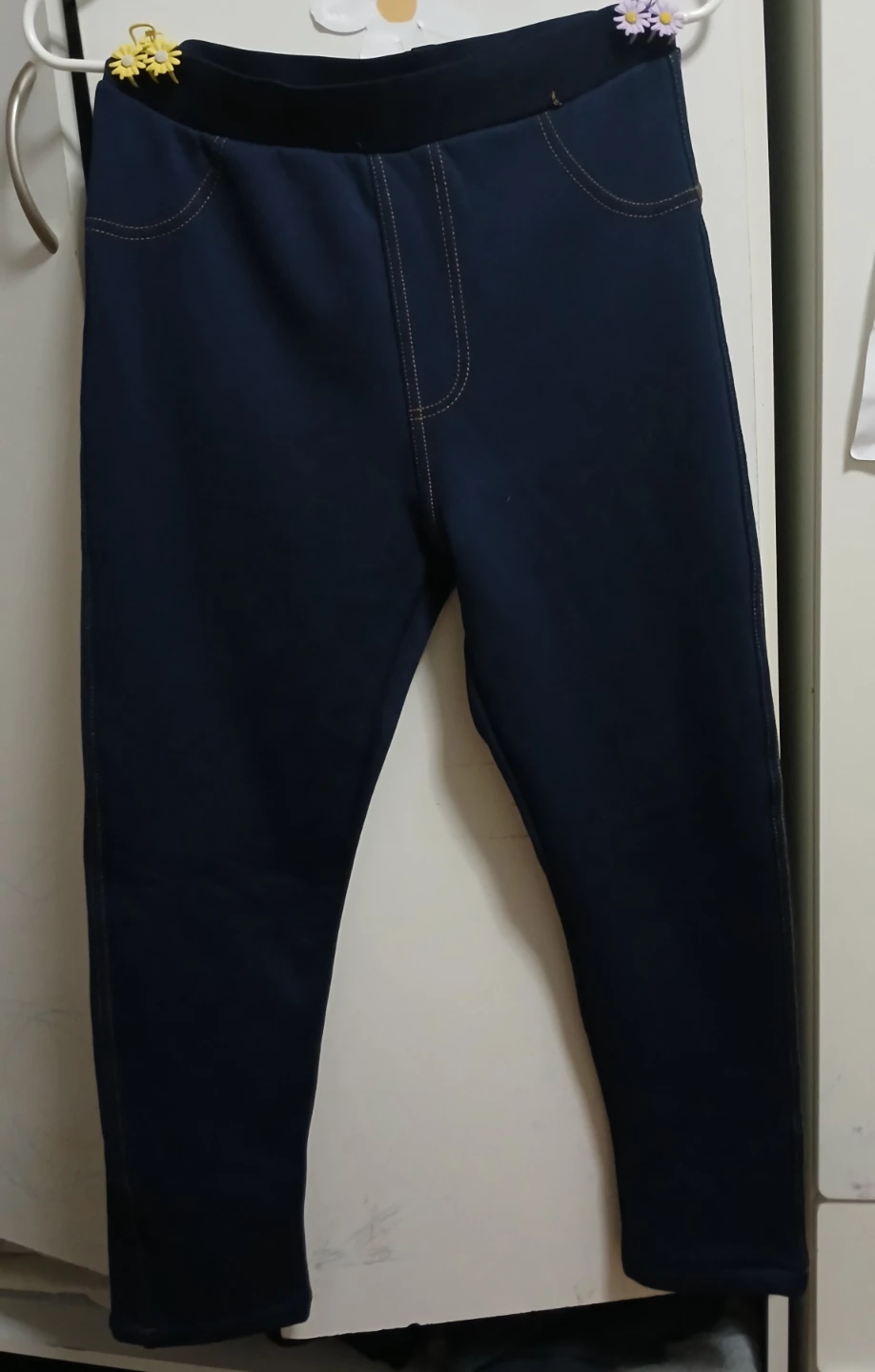 Women's Navy Blue Fleece-Lined Leggings