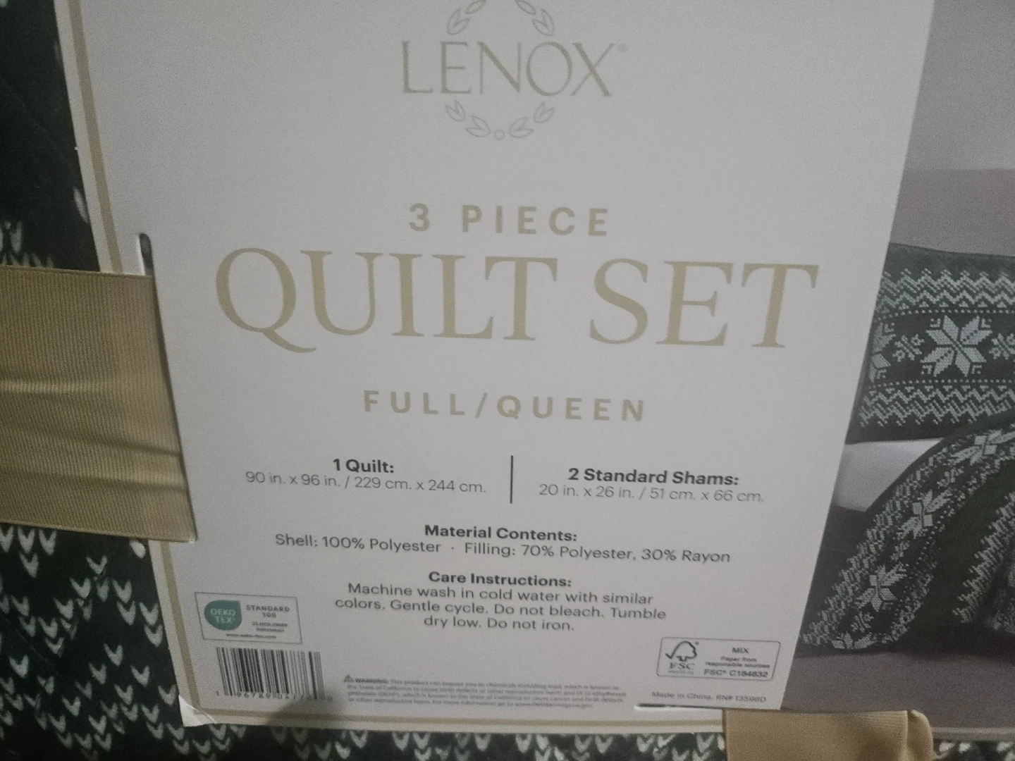 Lenox 3 Piece Quilt Set Full/Queen - Green - photo 4