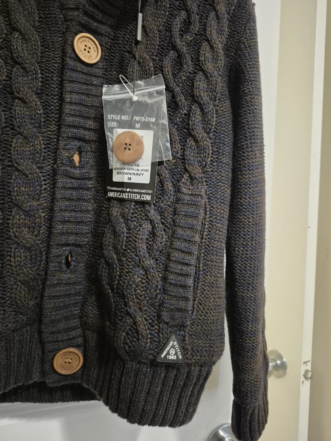 American Stitch Hooded Cardigan Size M - photo 3