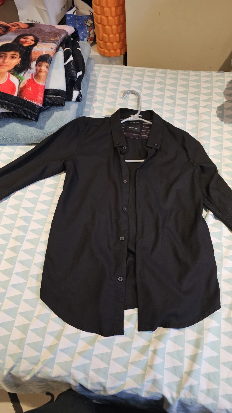 Cactus Boys Black Button-Up Shirt - Size 13/14