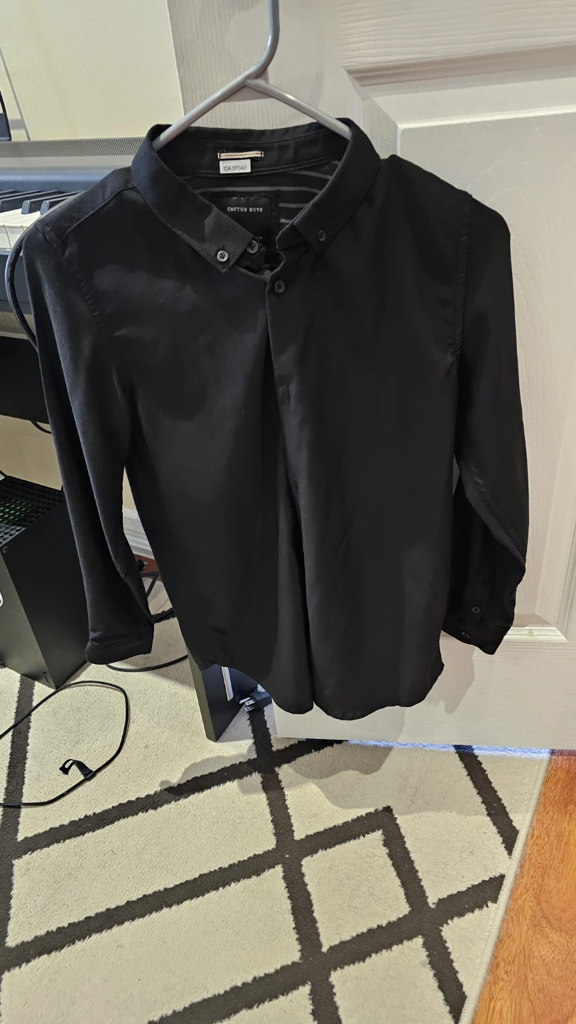Cactus Boys Black Button-Up Shirt - Size 13/14 - photo 3