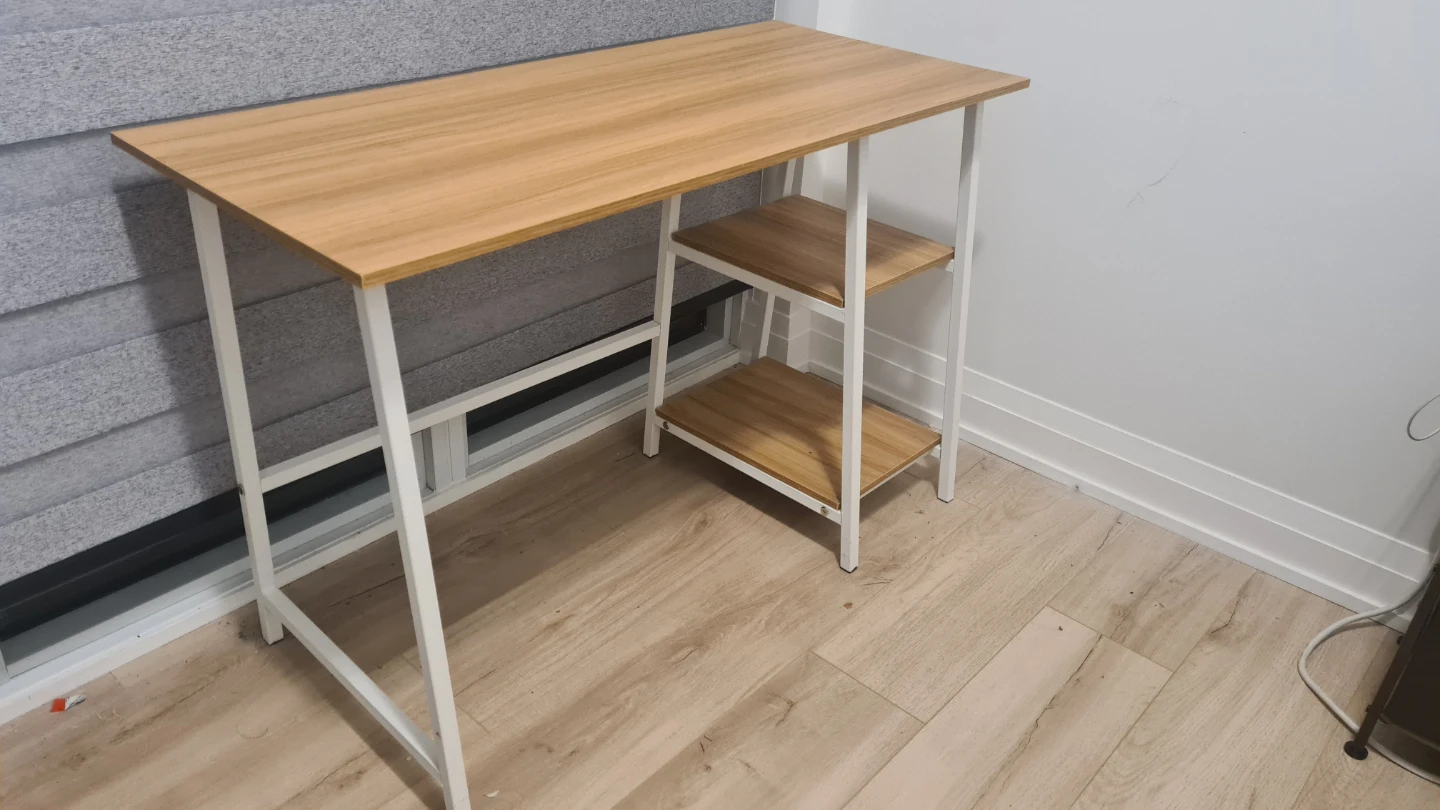 Wooden Top Desk with 2 Shelves