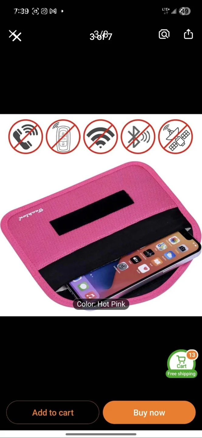 Signal Blocking Pouch - Hot Pink & Black Available