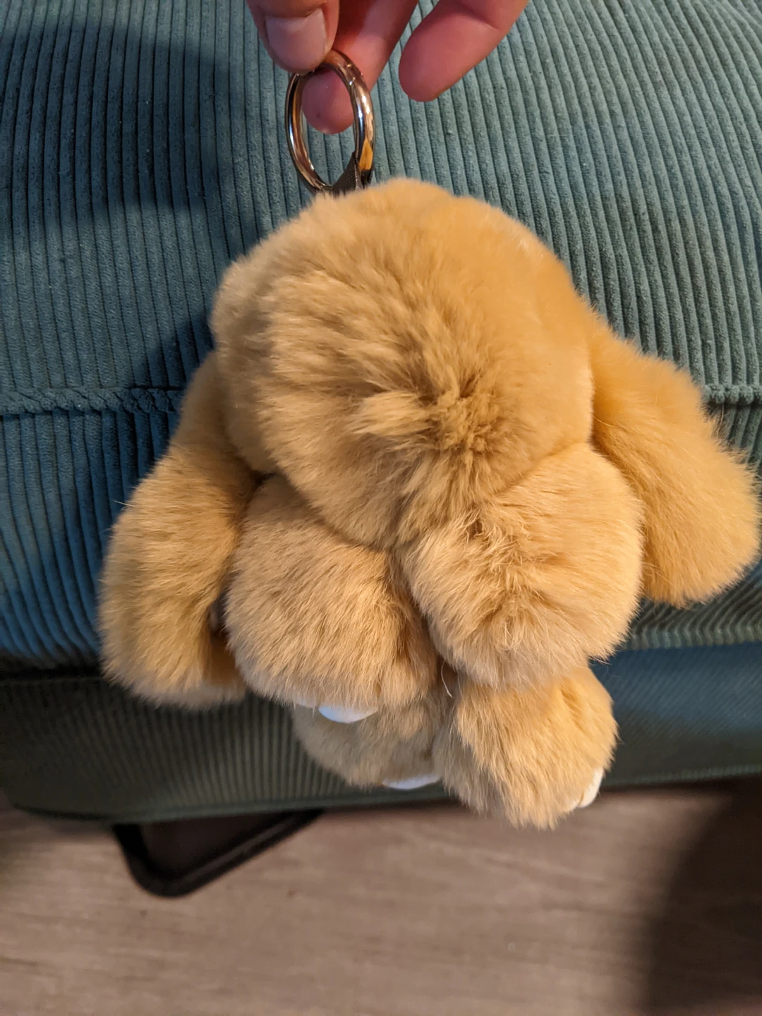 Fluffy Bunny Keychain Charm