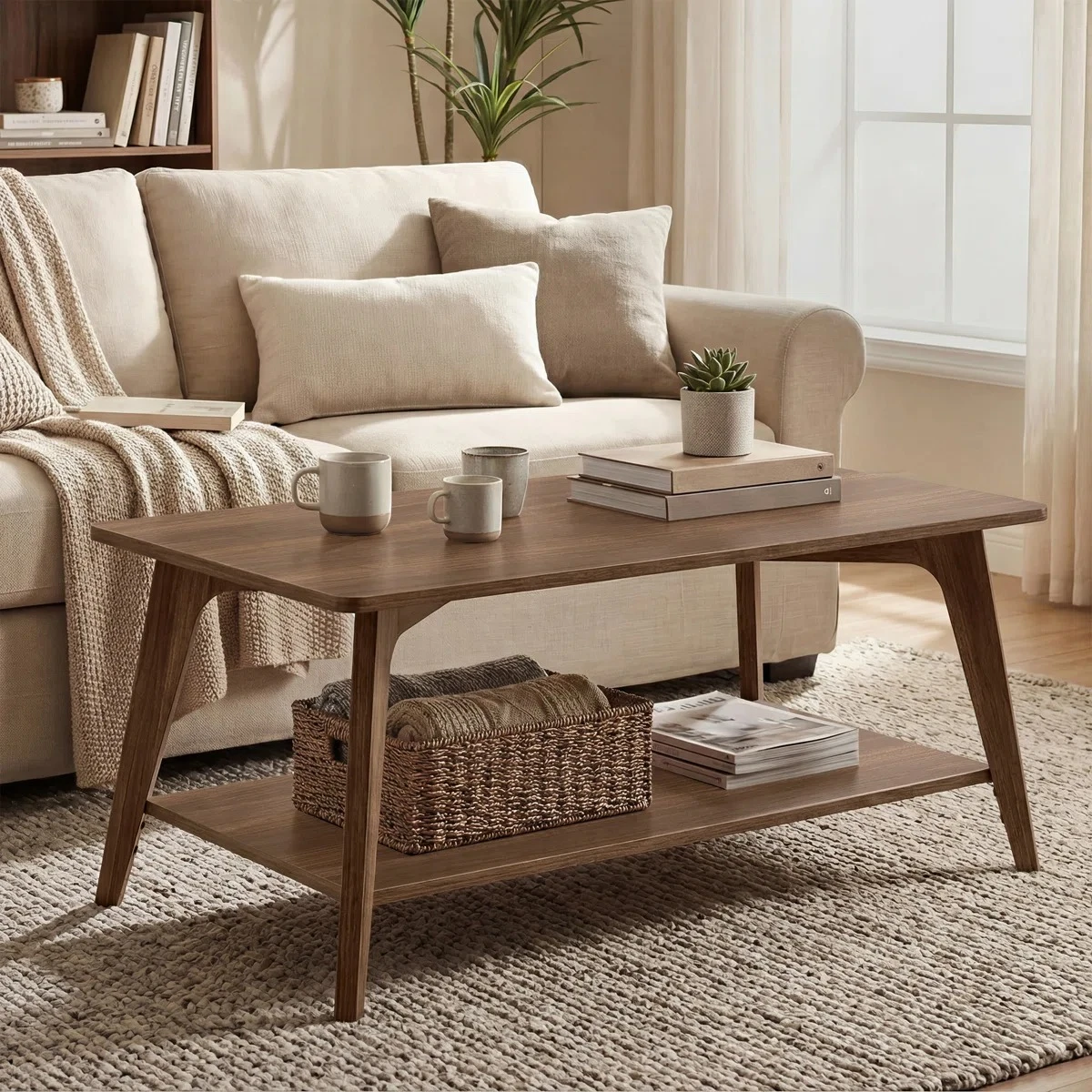 Brand New, in the box Wooden Coffee Table with Storage Shelf - photo 2