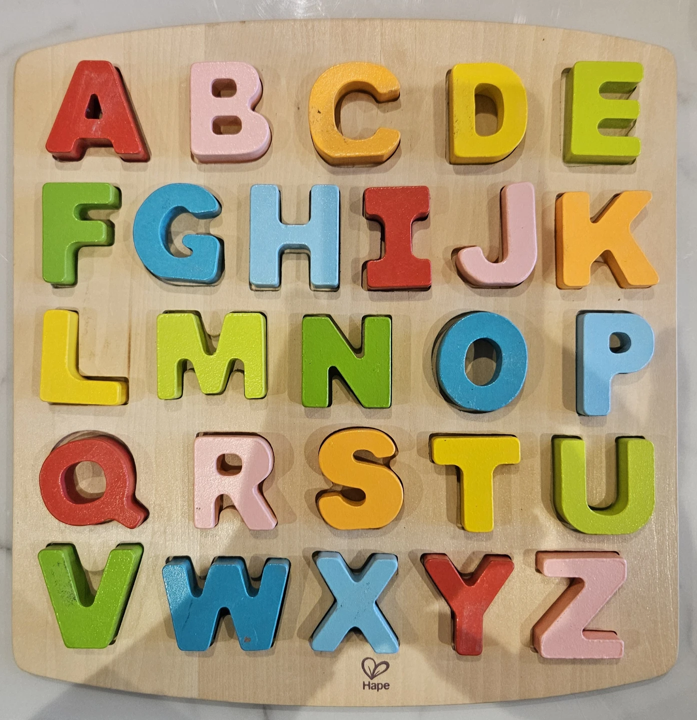 Hape Wooden Uppercase Alphabet Block Puzzle