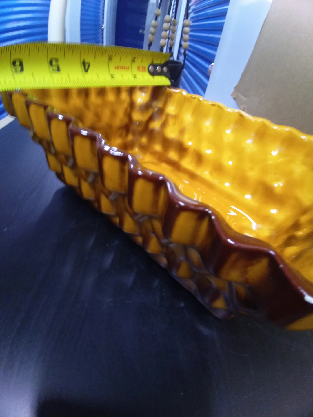 Yellow Glazed Ceramic Planter/Dish 630 - photo 3
