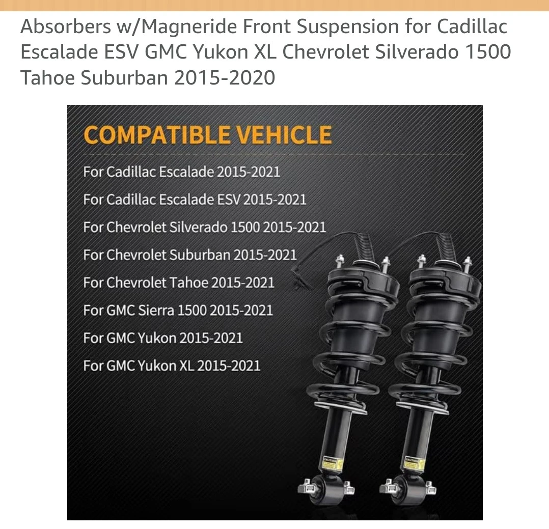 YWEISPART Front Suspension Shock Struts for Cadillac/GMC/Chevy - photo 3