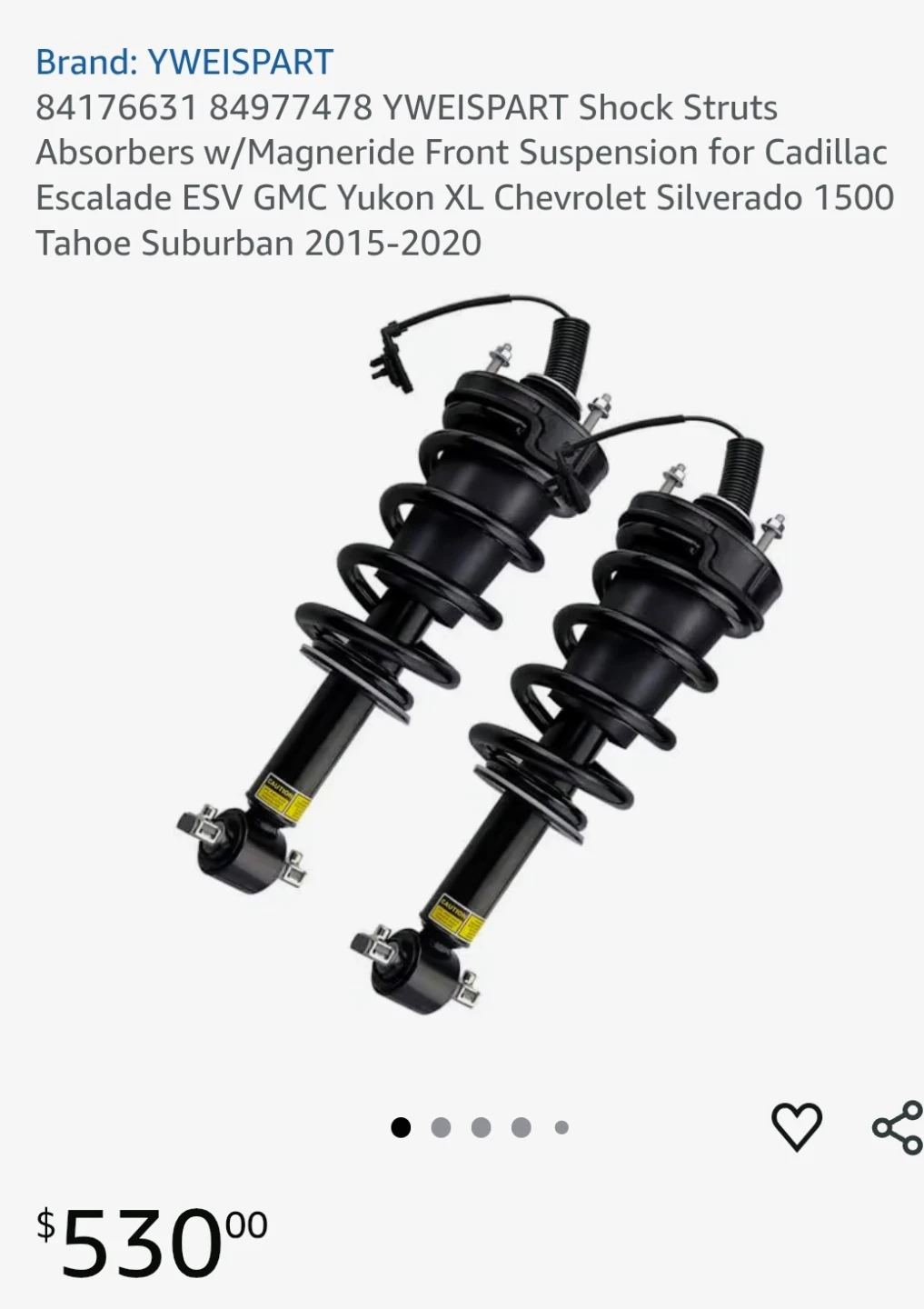 YWEISPART Front Suspension Shock Struts for Cadillac/GMC/Chevy - photo 4