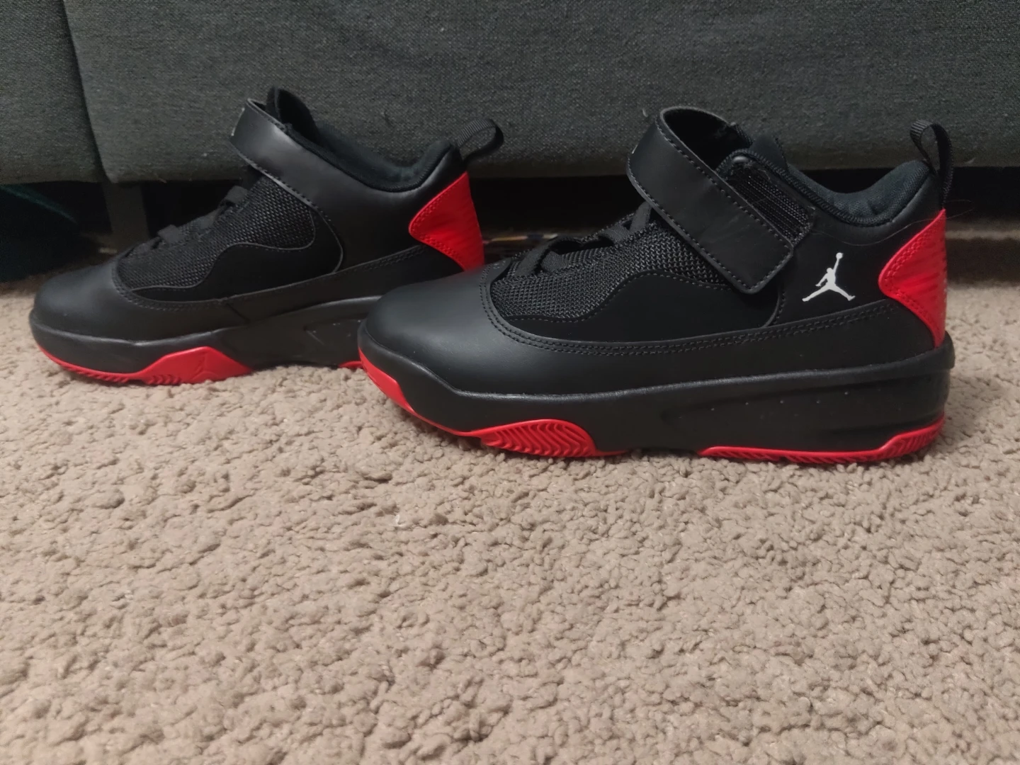 Jordan Black and Red Youth Sneakers