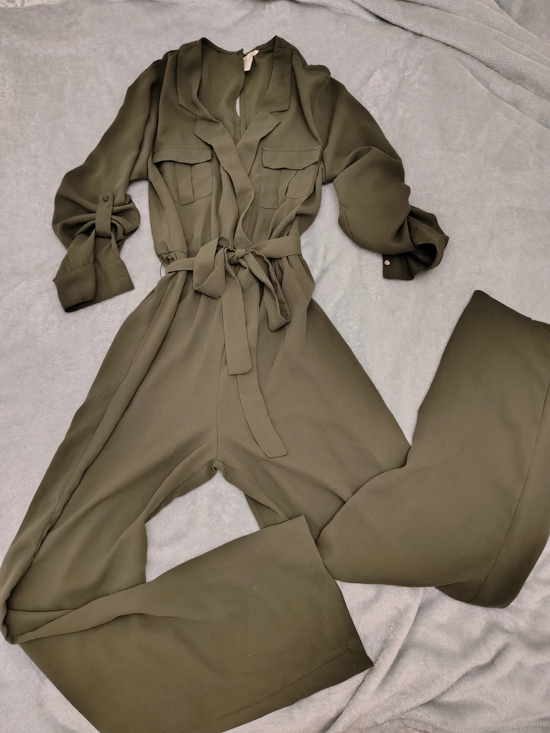 Olive Green Utility Jumpsuit - size small