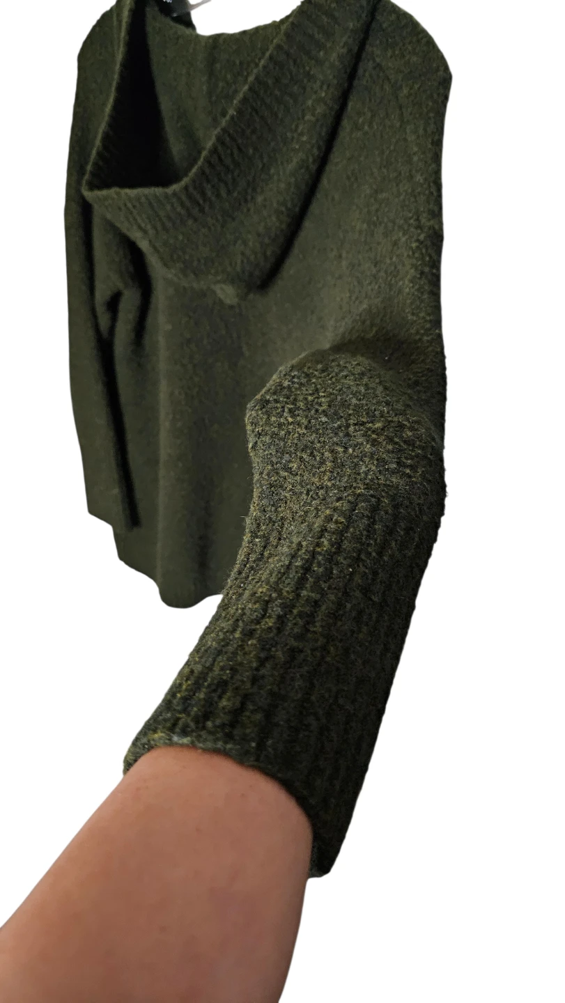 Rachel Zoe Green Wool Alpaca Blend Hooded Cardigan w Pockets - photo 4