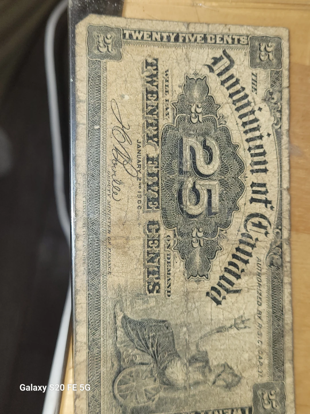 Canada 25 Cents Banknote - January 2, 1900
