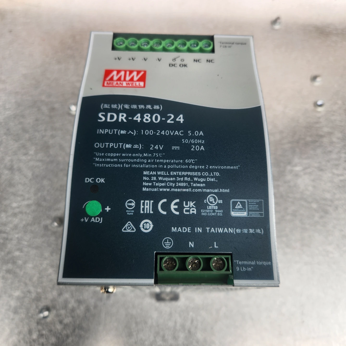 Mean Well SDR-480-24 Power Supply