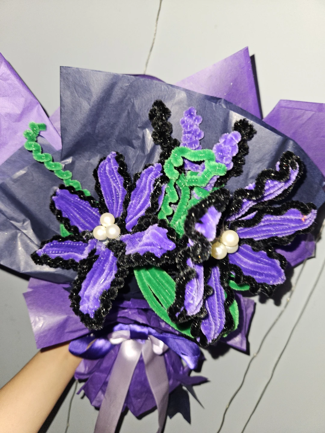 Purple Pipe Cleaner Flower Bouquet