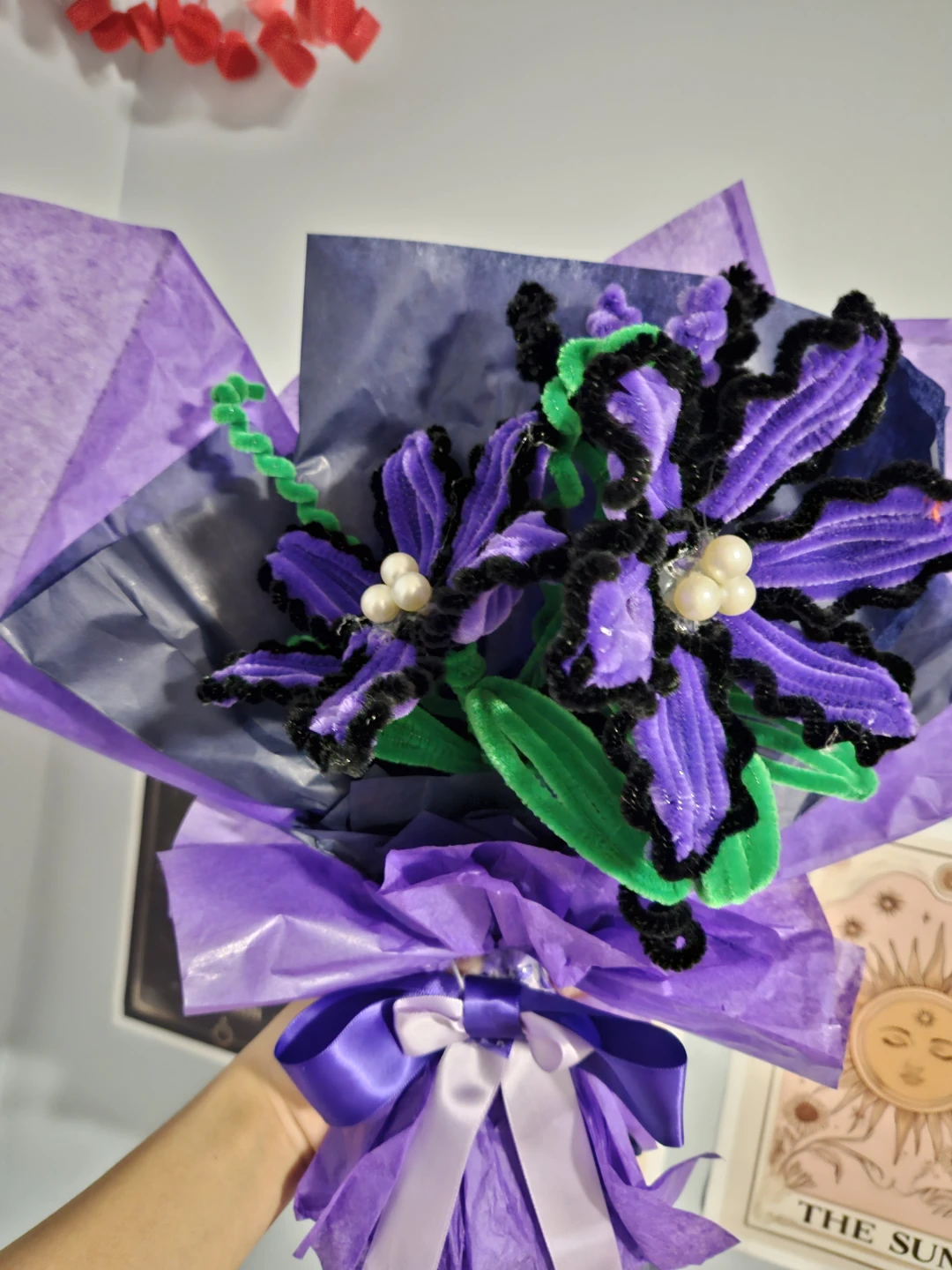 Purple Pipe Cleaner Flower Bouquet - photo 3