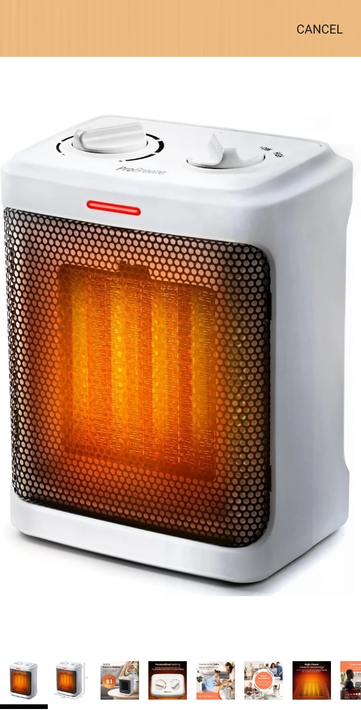 Mainstays Ceramic Heater with Fan 1500 Watts