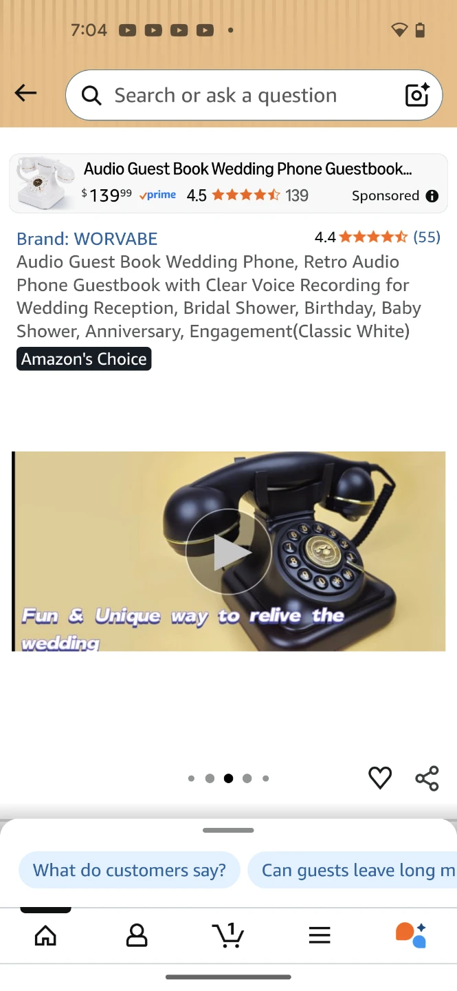 WORVABE Retro Audio Guest Book Wedding Phone - photo 5