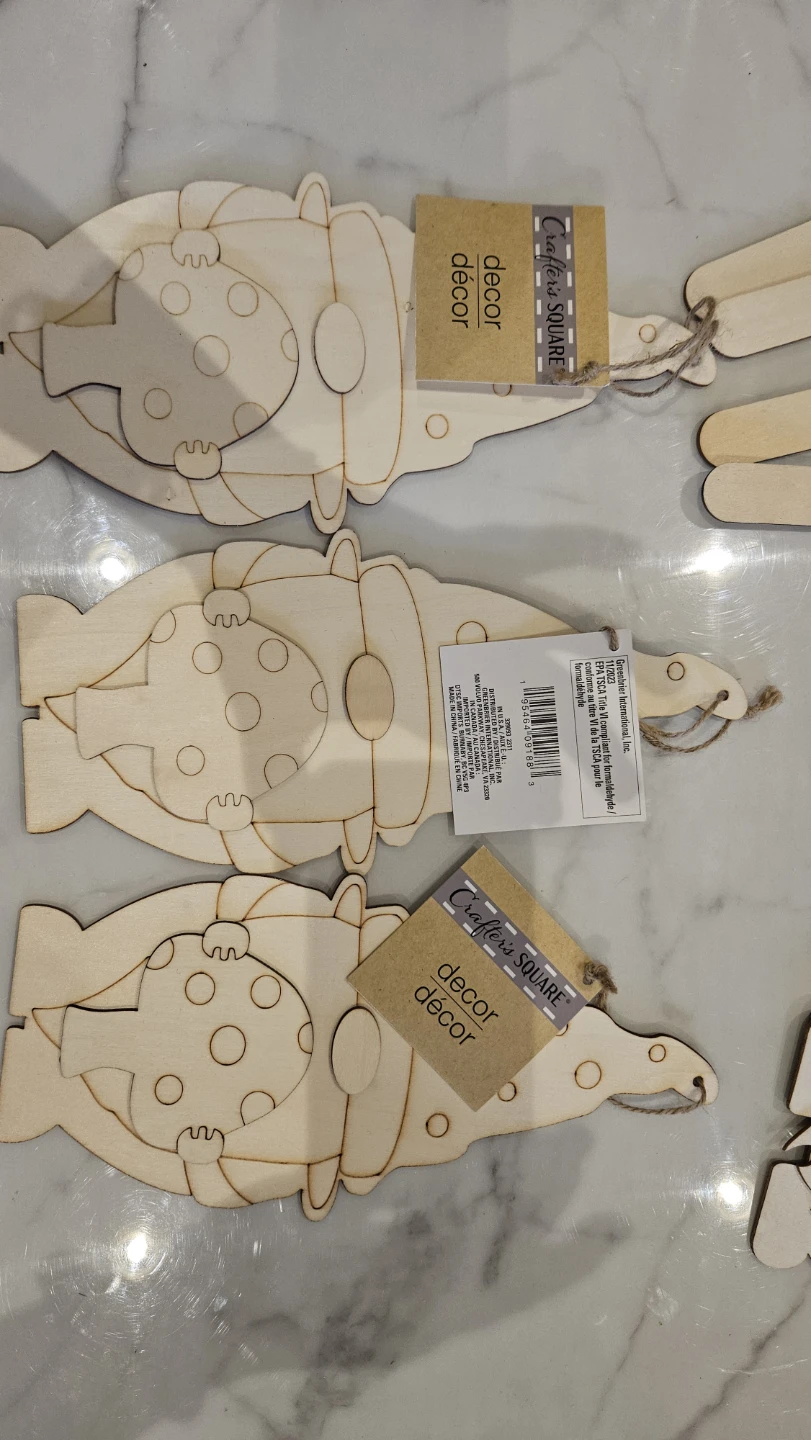 Craftsman Square Wooden Gnome & Snowman Crafts - Set of 8