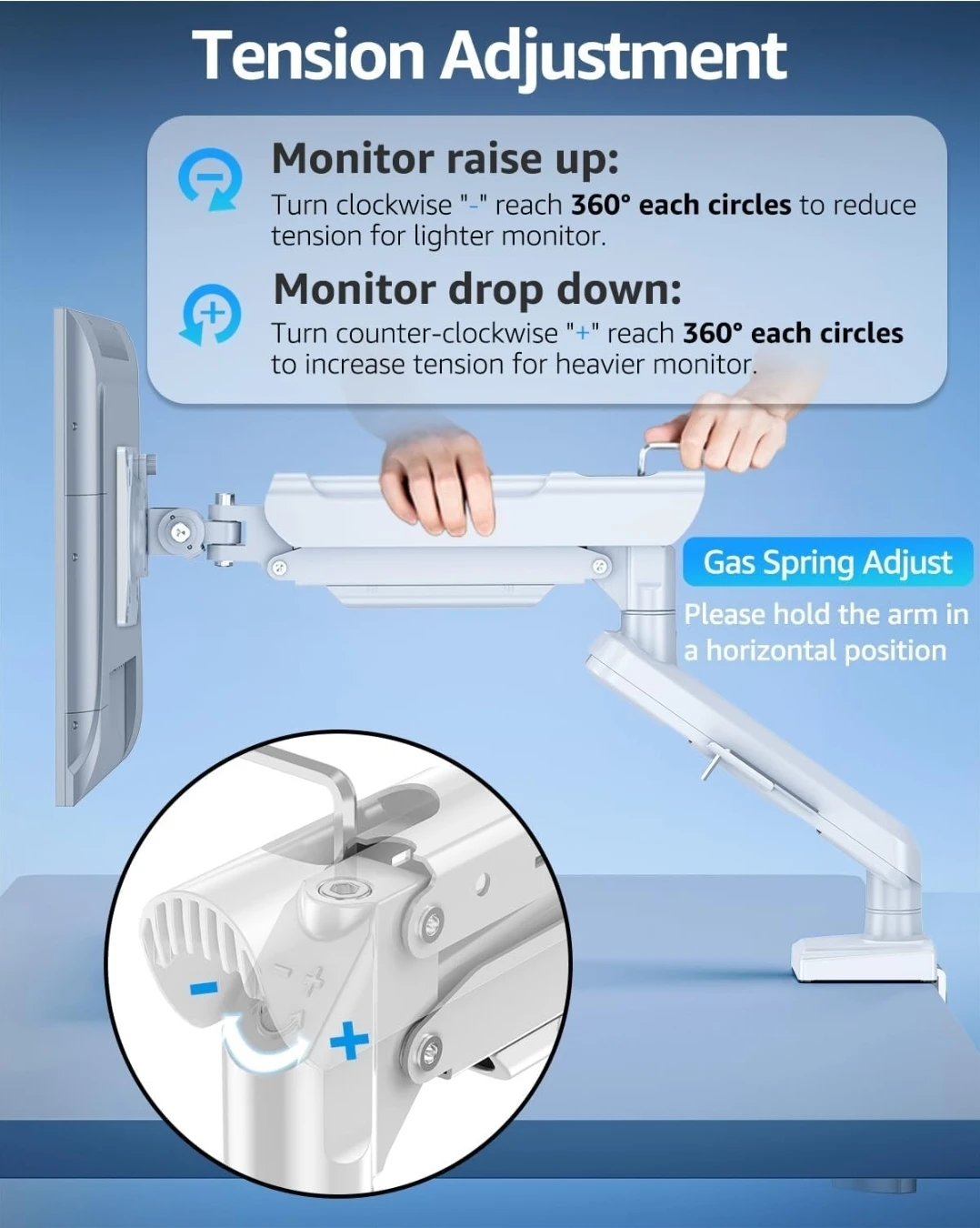 MOUNTUP Single Monitor Mount for 22-32 inch Screens - White - photo 2