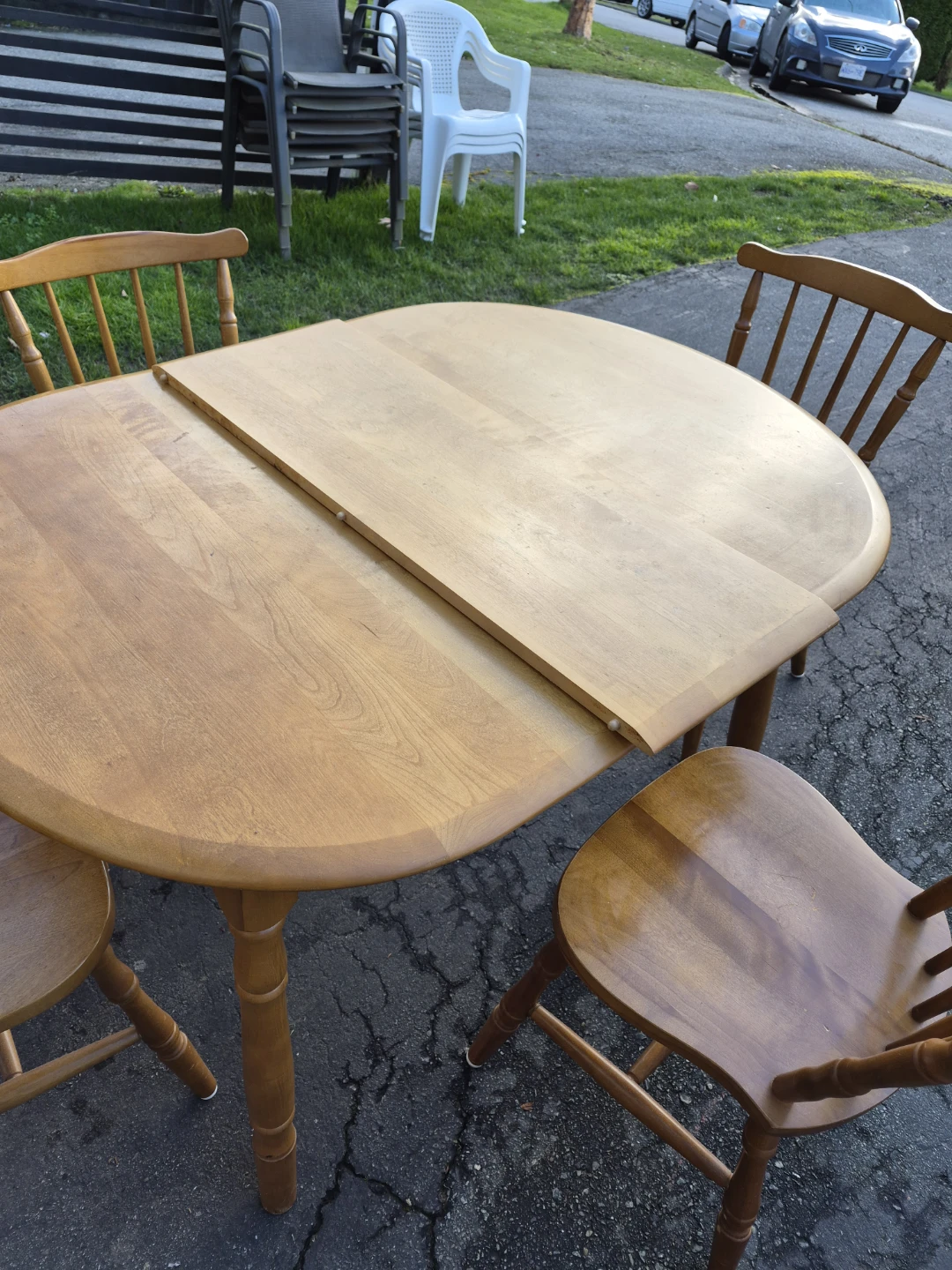 Wooden Extendable Dining Table with 4 Chairs - photo 5