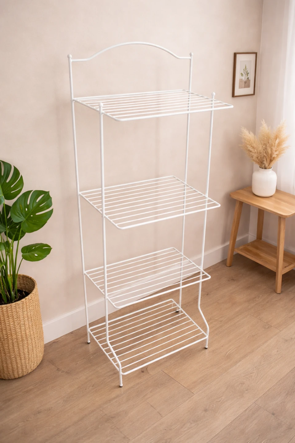 White 4-Tier Wire Shelf Rack - photo 2