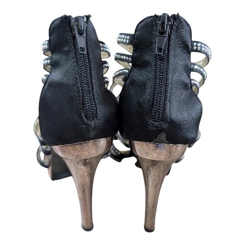 Black jewelled strappy heels - photo 5