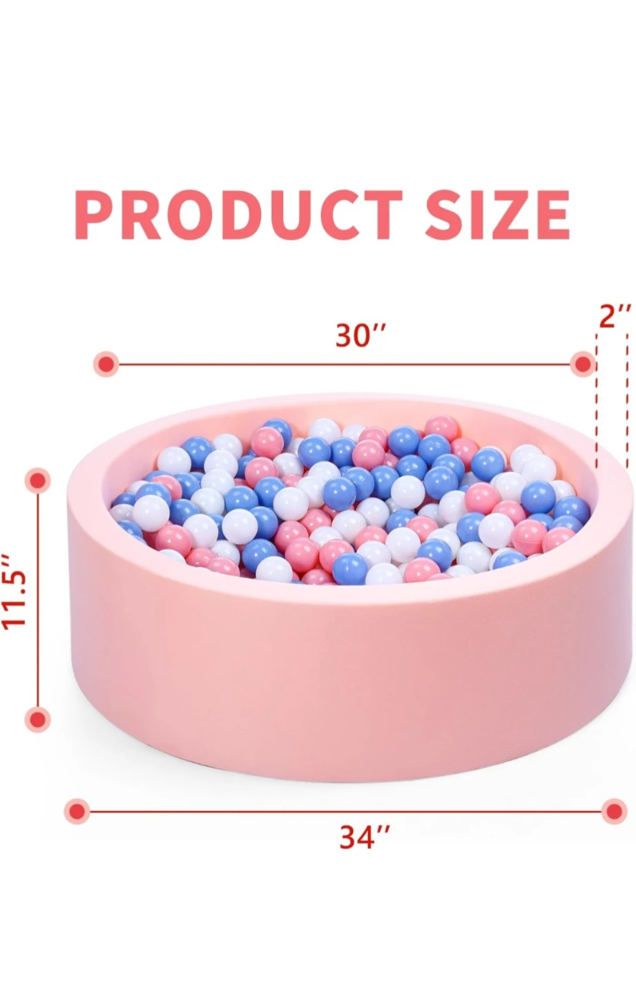 Pink Ball Pit with Balls for Toddlers - photo 2