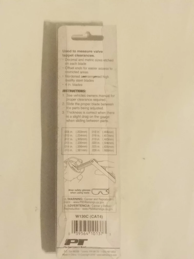 Performance Tool Tappet Gauge W130C - photo 2